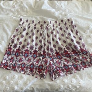 Printed drawstring shorts